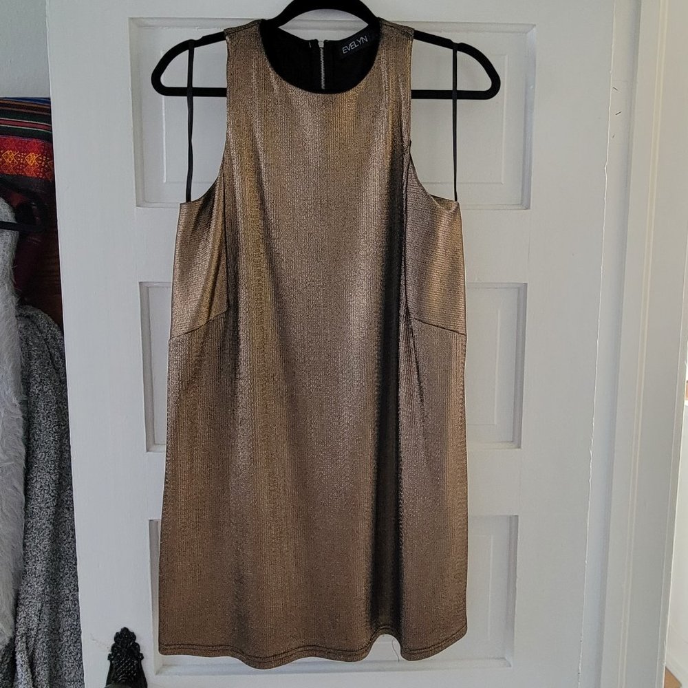 Evelyn Blue Gold Dress